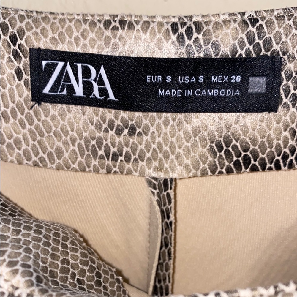 Zara Faux Leather Snakeskin Mini Skort - Picture 8 of 13
